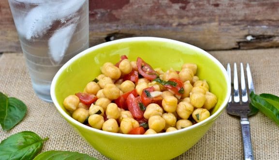 Chickpea & Tomato Salad With Fresh Basil